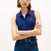 Slim Fit ärmlös polo med monogram Slim Fit ärmlös polo med monogram