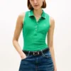 Slim Fit ärmlös polo med monogram Slim Fit ärmlös polo med monogram