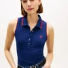 Slim Fit ärmlös polo med monogram Slim Fit ärmlös polo med monogram