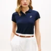 Slim Fit Script Monogram Stretch Polo
