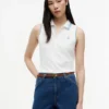 Slim Fit Sleeveless Script Monogram Polo