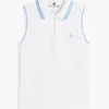 Slim Fit Sleeveless Script Monogram Polo