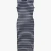 Slim Fit Stripe Boatneck Midi Dress Slim Fit Stripe Boatneck Midi Dress