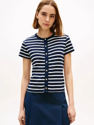 Slim Fit-T-shirt med knappar