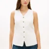 Slim Fit-väst i linneblandning Slim Fit-väst i linneblandning