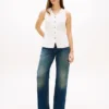Slim Fit-väst i linneblandning Slim Fit-väst i linneblandning