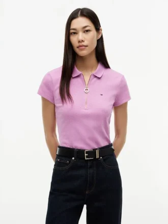 Slim Fit Zip Polo