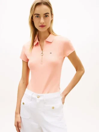 Slim Fit Zip Polo