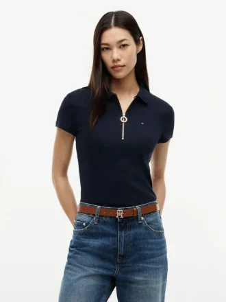 Slim Fit Zip Polo