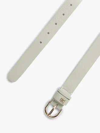 Smal läderskärp med präglat monogram