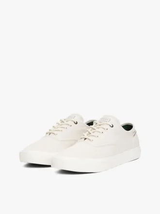 Sneakers i canvas med präglad logotyp