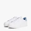 Sneakers med plattform i läderblandning