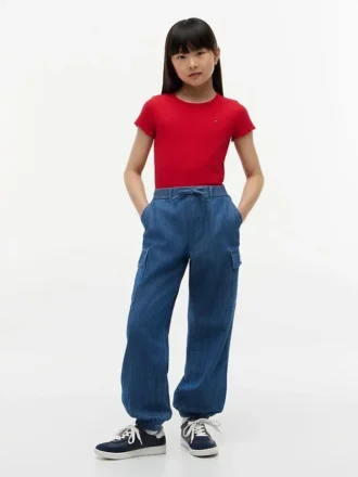 Stretch-chino-joggingbyxor för barn
