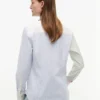 Stretch-oxfordskjorta med blandade ränder Stretch-oxfordskjorta med blandade ränder