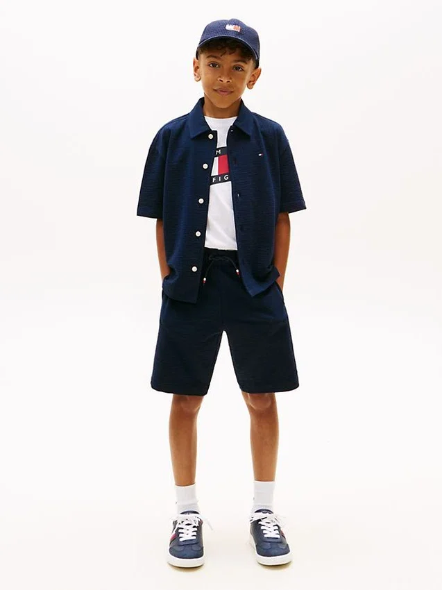 Stretch-seersuckershorts för barn Stretch-seersuckershorts för barn