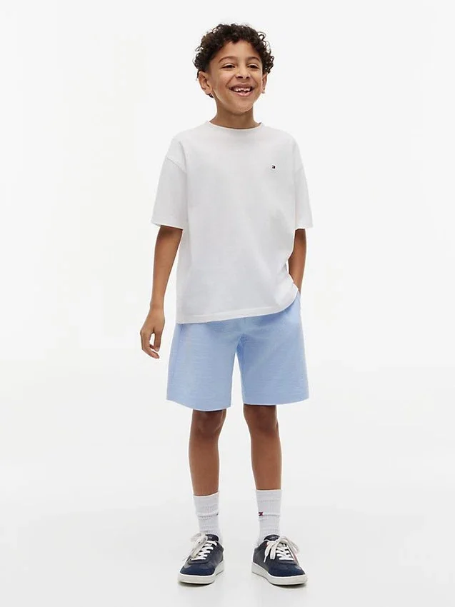 Stretch-seersuckershorts för barn Stretch-seersuckershorts för barn