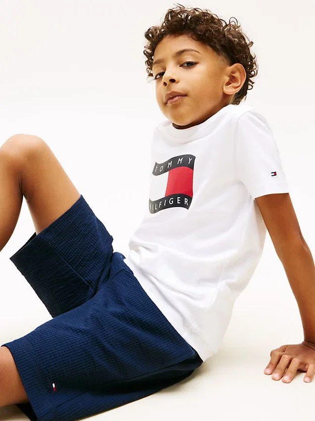 Stretch-seersuckershorts för barn Stretch-seersuckershorts för barn