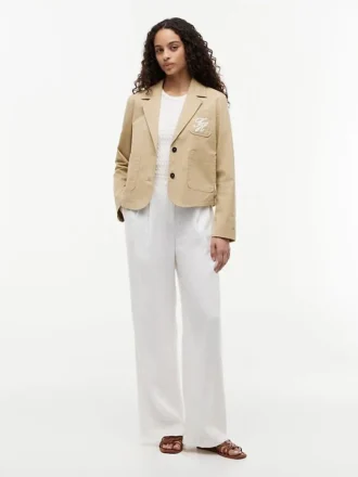Stretch-twillblazer med monogram