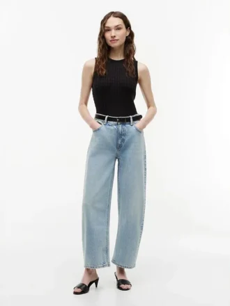 Stretchiga jeans med hög midja Stretchiga jeans med hög midja