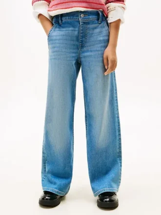 Stretchjeans med vida ben för barn