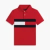 Stretchpolo med färgblock och flagg för barn Stretchpolo med färgblock och flagg för barn