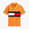 Stretchpolo med färgblock och flagg för barn Stretchpolo med färgblock och flagg för barn
