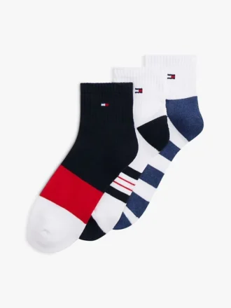 Stripe Mix Sport Quarter-Top Strumpor 3-pack