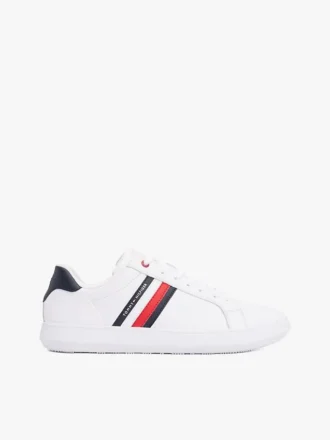Striped Leather Cupsole Sneaker