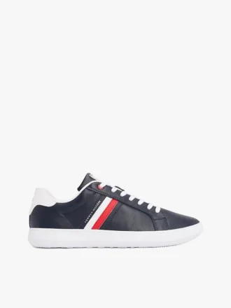 Striped Leather Cupsole Sneaker