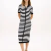 Striped Lightweight Polo Sweater Dress Striped Lightweight Polo Sweater Dress
