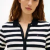 Striped Lightweight Polo Sweater Dress Striped Lightweight Polo Sweater Dress