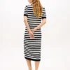 Striped Lightweight Polo Sweater Dress Striped Lightweight Polo Sweater Dress