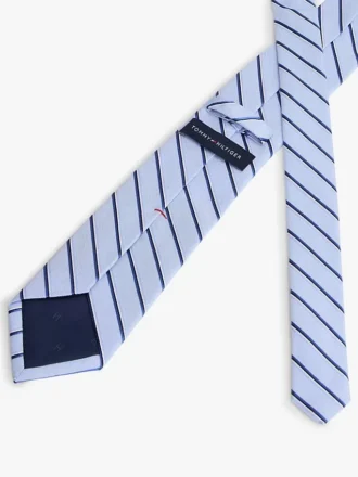 Striped Linen-Silk Blend Slipar