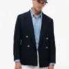 Strukturerad blazer i bomulls- och ullblandning Strukturerad blazer i bomulls- och ullblandning