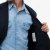 Strukturerad blazer i bomulls- och ullblandning Strukturerad blazer i bomulls- och ullblandning