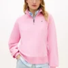 Sweatshirt med borstad insida och kvartslång dragkedja Sweatshirt med borstad insida och kvartslång dragkedja