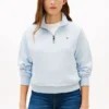 Sweatshirt med borstad insida och kvartslång dragkedja Sweatshirt med borstad insida och kvartslång dragkedja