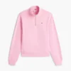 Sweatshirt med borstad insida och kvartslång dragkedja Sweatshirt med borstad insida och kvartslång dragkedja