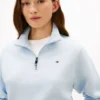 Sweatshirt med borstad insida och kvartslång dragkedja Sweatshirt med borstad insida och kvartslång dragkedja