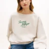 Sweatshirt med båthals och logotyp Sweatshirt med båthals och logotyp