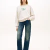Sweatshirt med båthals och logotyp Sweatshirt med båthals och logotyp