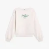 Sweatshirt med båthals och logotyp Sweatshirt med båthals och logotyp