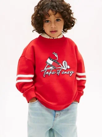 Sweatshirt med vågig flaggmotiv för barn