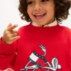 Sweatshirt med vågig flaggmotiv för barn