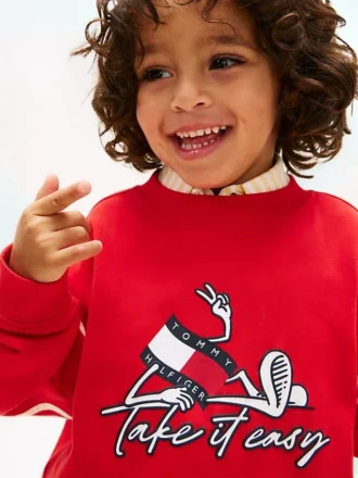 Sweatshirt med vågig flaggmotiv för barn