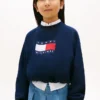 Sweatshirt med vågigt flaggmönster för barn