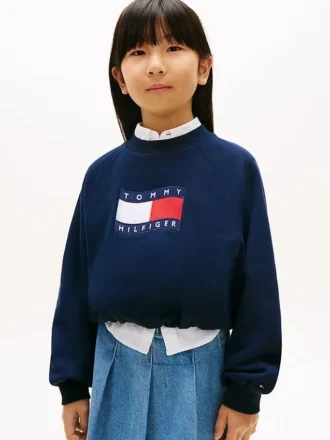 Sweatshirt med vågigt flaggmönster för barn