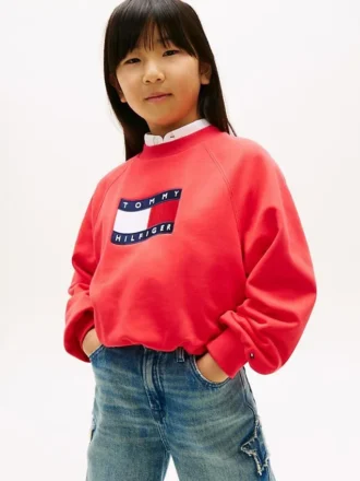 Sweatshirt med vågigt flaggmönster för barn