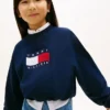 Sweatshirt med vågigt flaggmönster för barn