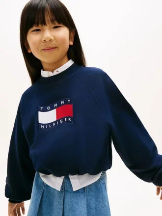Sweatshirt med vågigt flaggmönster för barn